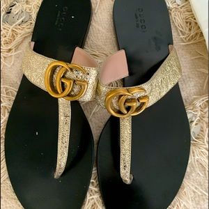 Gucci Sandals in Gold Size 40 1/2 Authentic